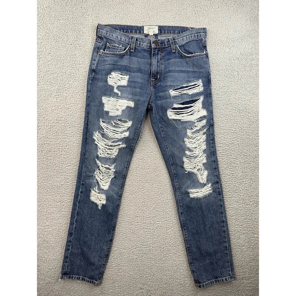 Current Elliott Jeans Womens Size 27 The Fling Westward Destroy With Repai 32x29